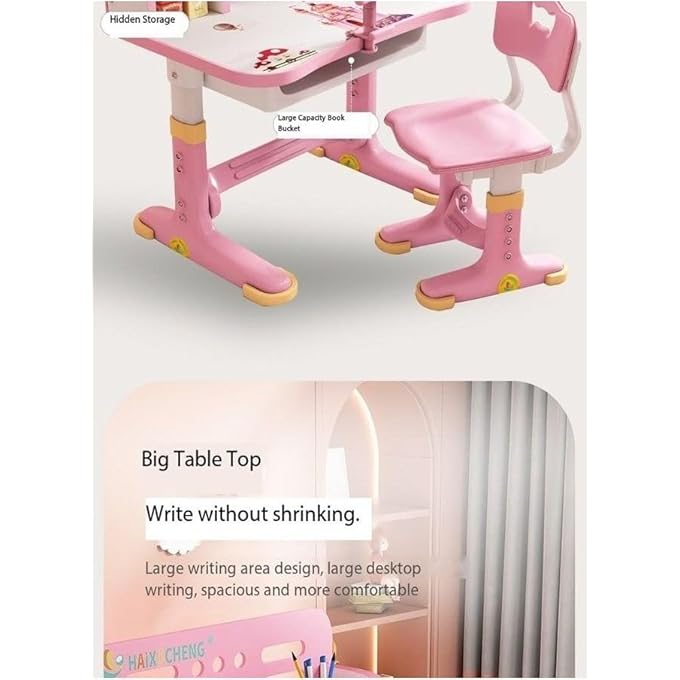 rayihni MODERN ERGONOMIC DESIGN ADJUSTABLE HEIGHT STUDENT CHAIR WITH STORAGE DRAWERS STUDY READING WRITING AND DRAWING WORKSTATION TABLE KIDS FURNITURE - Image 3